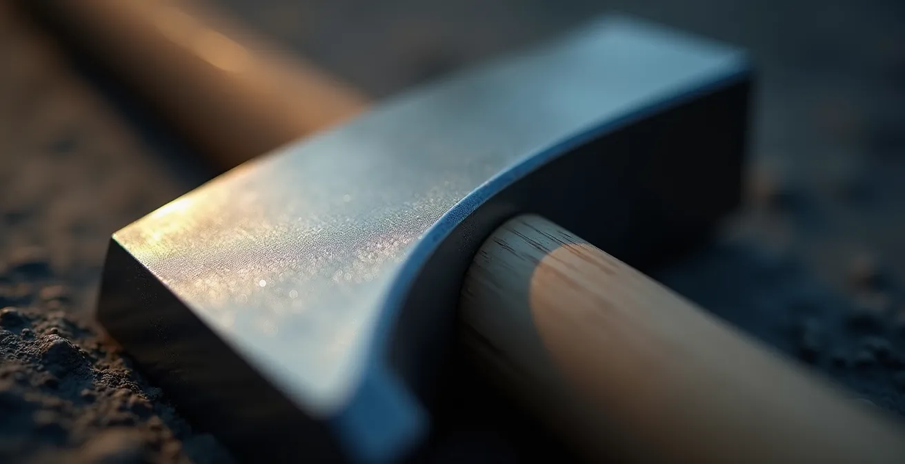 Macro detail of hand-polished anglage on watch movement bridge edges
